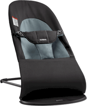 BabyBjorn Bouncer Balance in black and dark gray cotton