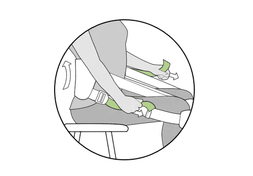 BetterBack step 3 fasten knee straps to desired tightness