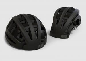 FEND helmet in black both open and folded