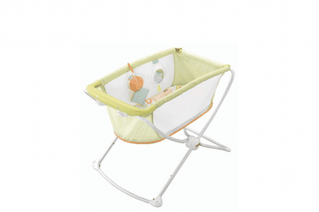 Fisher-Price Rock-n-Play Portable Bassinet in lime green open