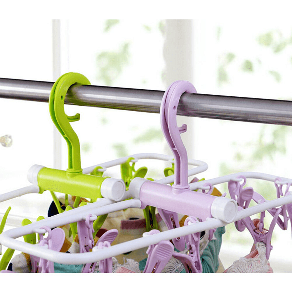 Folding Travel Clip & Drip Laundry Hanger Drying Rack | Things That Fold