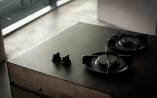 two burners on black surface