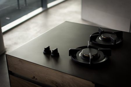 two burners on black surface