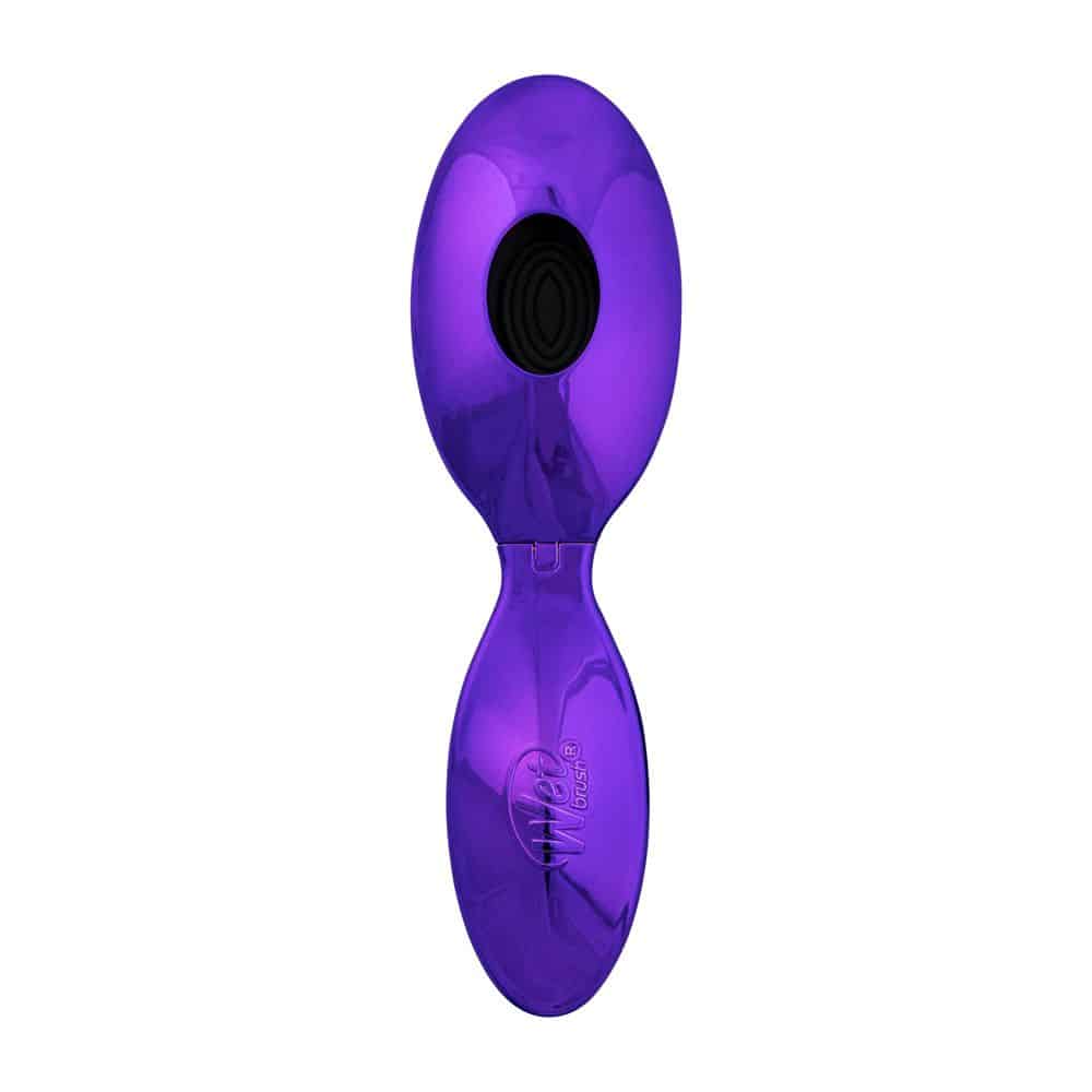 Wet Brush in purple open showing back with push button
