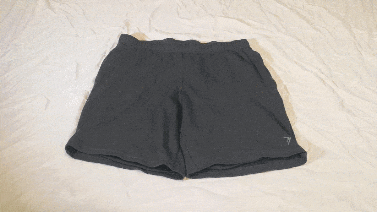 KonMari method of folding shorts, in half